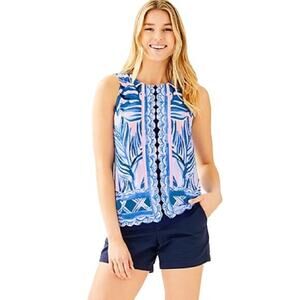 Lilly Pulitzer Iona Top Heat Wave Engineered Top  XS